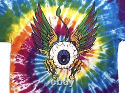 VINTAGE GRATEFUL DEAD ELLIS D T shirt Tie Dye 1990 Flying Eyeball Tee Sz L