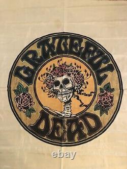 VINTAGE GRATEFUL DEAD FLAG BANNER TAPESTRY WALL HANGER RARE! 57x45