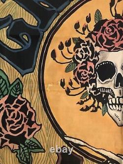 VINTAGE GRATEFUL DEAD FLAG BANNER TAPESTRY WALL HANGER RARE! 57x45