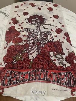 VINTAGE RARE 1986 Grateful Dead Bertha Roses Skeleton Concert Tour Scarf Wrap