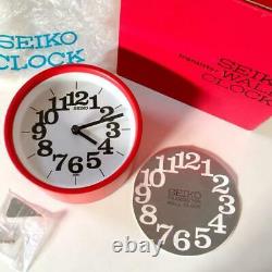 VINTAGE SEIKO Small Clock Red Original New Item Dead Stock Riki Watanabe rare