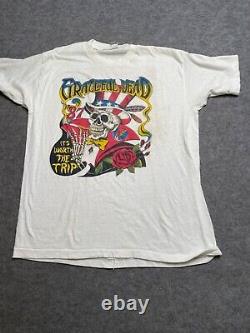 VTG 1987 Grateful Dead Bob Dylan Alone + Together Graphic T-Shirt Size XL