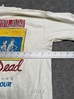 VTG 1987 Grateful Dead Bob Dylan Alone + Together Graphic T-Shirt Size XL