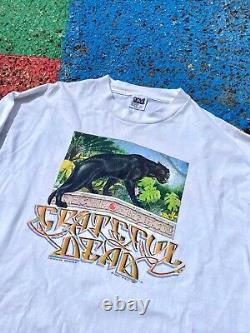 VTG 1989 Grateful Dead Save Rainforest Black Panther L/S Graphic Shirt USA XL