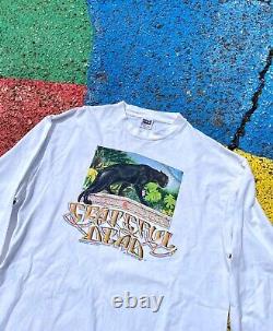 VTG 1989 Grateful Dead Save Rainforest Black Panther L/S Graphic Shirt USA XL