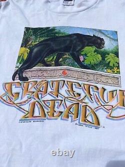 VTG 1989 Grateful Dead Save Rainforest Black Panther L/S Graphic Shirt USA XL