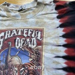 VTG Grateful Dead Shirt Vintage 1990 Europe Tour Liquid Blue Tie Dye XL X-Large