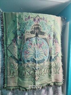 VTG Grateful Dead Steal Your Face Skull Woven Wall Tapestry Throw Blanket