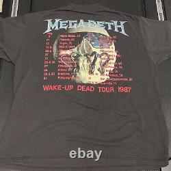 VTG Megadeth Wake Up Dead Tour T Shirt 1987 Orig Slayer Metallica Iron Maiden
