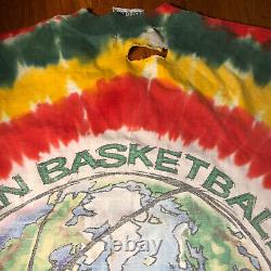 VTG Original 90s Lithuania Grateful Dead Basketball Tie Dye Rap Tee T Shirt L