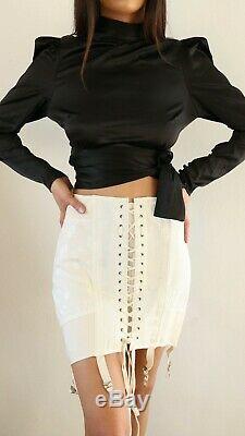 Vintage 1940s fan-laced corset girdle skirt in size 28 DEAD STOCK! CREAM COLOR