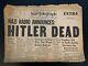 Vintage 1945 WWII Pittsburgh Sun-Telegraph Hitler Dead Newspaper