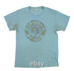 Vintage 1970s HANES USA Large 50/50 Blue GRATEFUL DEAD Stanley Mouse Tee T Shirt