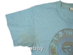 Vintage 1970s HANES USA Large 50/50 Blue GRATEFUL DEAD Stanley Mouse Tee T Shirt