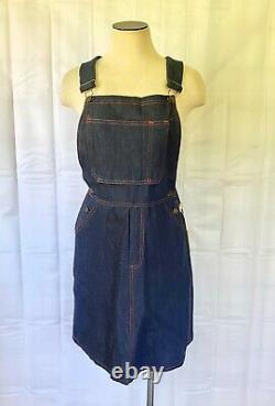 Vintage 1970s Overalls Skirt Dead Stock Blue Denim by Sea Luvers 30 Waist NWT