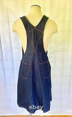 Vintage 1970s Overalls Skirt Dead Stock Blue Denim by Sea Luvers 30 Waist NWT
