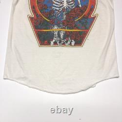 Vintage 1980s Grateful Dead 3/4 Sleeve Raglan Shirt Skull Steal Your Face Tour