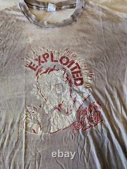 Vintage 1980s THE EXPLOITED Punks Not Dead OG paper thin T Shirt L Grail