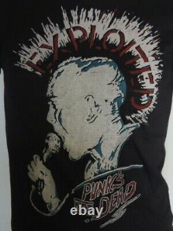 Vintage 1980s The Exploited Punks Not Dead Screen Stars Tee Shirt Black Medium