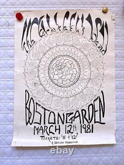 Vintage 1981 Fan Created Grateful Dead Poster Christina Schreiber Boston Garden