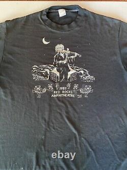 Vintage 1983 Red Rock Amphitheatre Grateful Dead Dancing Bears Black Shirt Sz XL