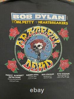 Vintage 1986 Grateful Dead TOM PETTY BOB DYLAN Band T-shirt size LARGE