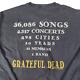 Vintage 1986 Grateful Dead Tour Shirt 36,086 Songs Long Sleeve Black