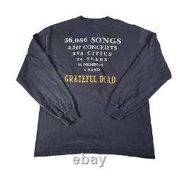 Vintage 1986 Grateful Dead Tour Shirt 36,086 Songs Long Sleeve Black