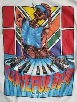 Vintage 1989 GRATEFUL DEAD Summer Tour Skeleton Keyboard T Shirt Size XL
