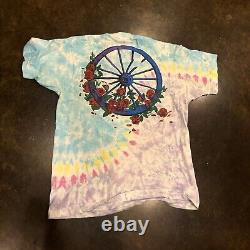 Vintage 1990s GRATEFUL DEAD TIE DYE Band Tee XL Bertha Roses 2 Sided RARE