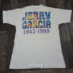 Vintage 1990s Grateful Dead Jerry Garcia T-Shirt Size L Memorial Shirt 1995