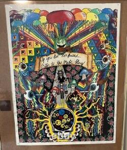 Vintage 1991 OOAK Greatfull Dead Art Poster Color Psychedelic Jon Serra Original