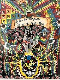 Vintage 1991 OOAK Greatfull Dead Art Poster Color Psychedelic Jon Serra Original