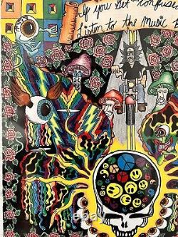 Vintage 1991 OOAK Greatfull Dead Art Poster Color Psychedelic Jon Serra Original