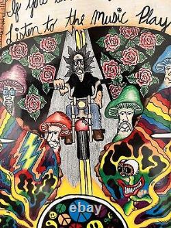 Vintage 1991 OOAK Greatfull Dead Art Poster Color Psychedelic Jon Serra Original