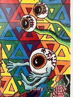 Vintage 1991 OOAK Greatfull Dead Art Poster Color Psychedelic Jon Serra Original