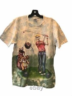Vintage 1994 Grateful Dead Golf Tie Dyed Distressed T-Shirt Size Large