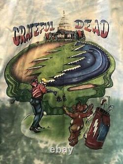 Vintage 1994 Grateful Dead Golf Tie Dyed Distressed T-Shirt Size Large