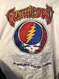 Vintage 1995 Grateful Dead Joker Summer Tour Mens Tshirt XL White