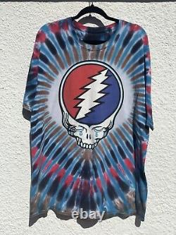 Vintage 1995 Grateful Dead Tie Dye FARE THE WELL TOUR Tee 30 Years XL Skull Tear