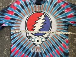 Vintage 1995 Grateful Dead Tie Dye FARE THE WELL TOUR Tee 30 Years XL Skull Tear