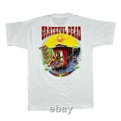 Vintage 1995 Grateful Dead Train Summer Tour Band Tee Shirt Size Large White