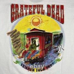 Vintage 1995 Grateful Dead Train Summer Tour Band Tee Shirt Size Large White