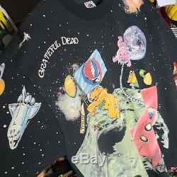 Vintage 1995 Grateful Dead Tshirt Standing On The Moon All Over Print Band