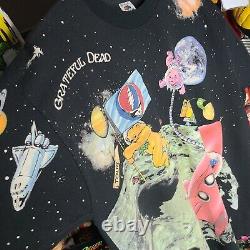 Vintage 1995 Grateful Dead Tshirt Standing On The Moon All Over Print Band