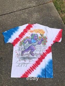Vintage 1996 Grateful Dead Deadcathlon Tie Dye Shirt Size Large RARE