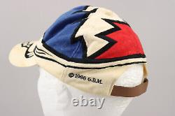 Vintage 1996 Grateful Dead GDM Steal Your Face Liquid Blue Hat Stealie All Over