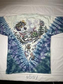 Vintage 1996 Grateful Dead Tie Dye Concert T-Shirt Skiing M Super Rare