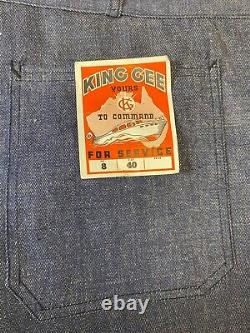 Vintage 50's Dead Stock Jeans King Gee Size 38X34