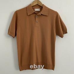 Vintage 50s 60s Ban-Lon Polo Mustard Brown Shirt Size Small NOS Dead Retro Mod